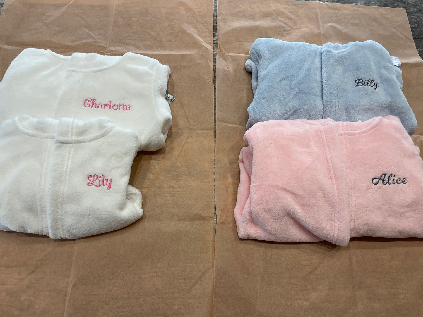 Personalised baby blue dressing gown