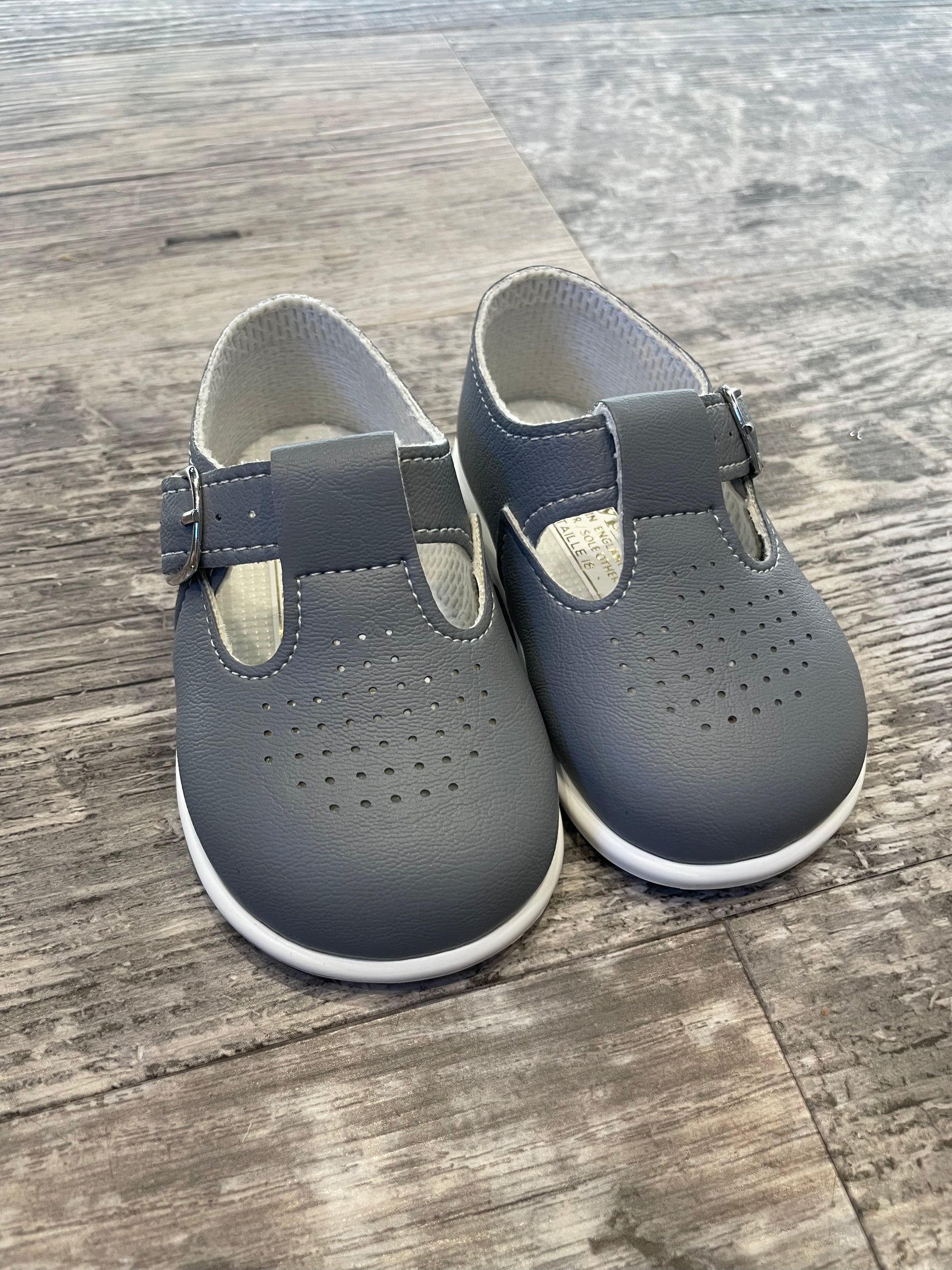Grey hard sole shoes Matilda Rose baby wear