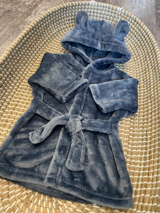 Personalised deep blue dressing gown