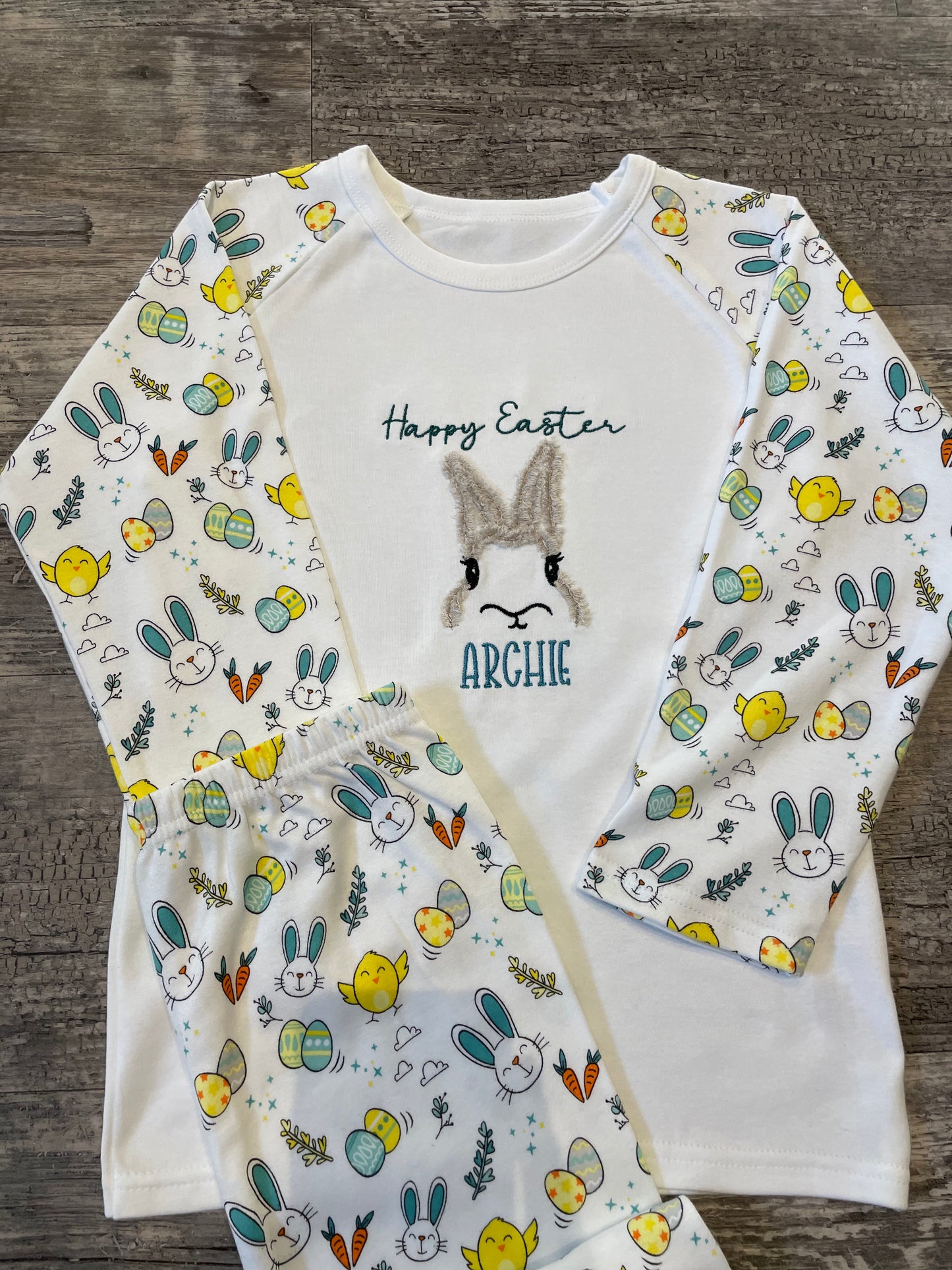 Personalised Easter print pyjamas