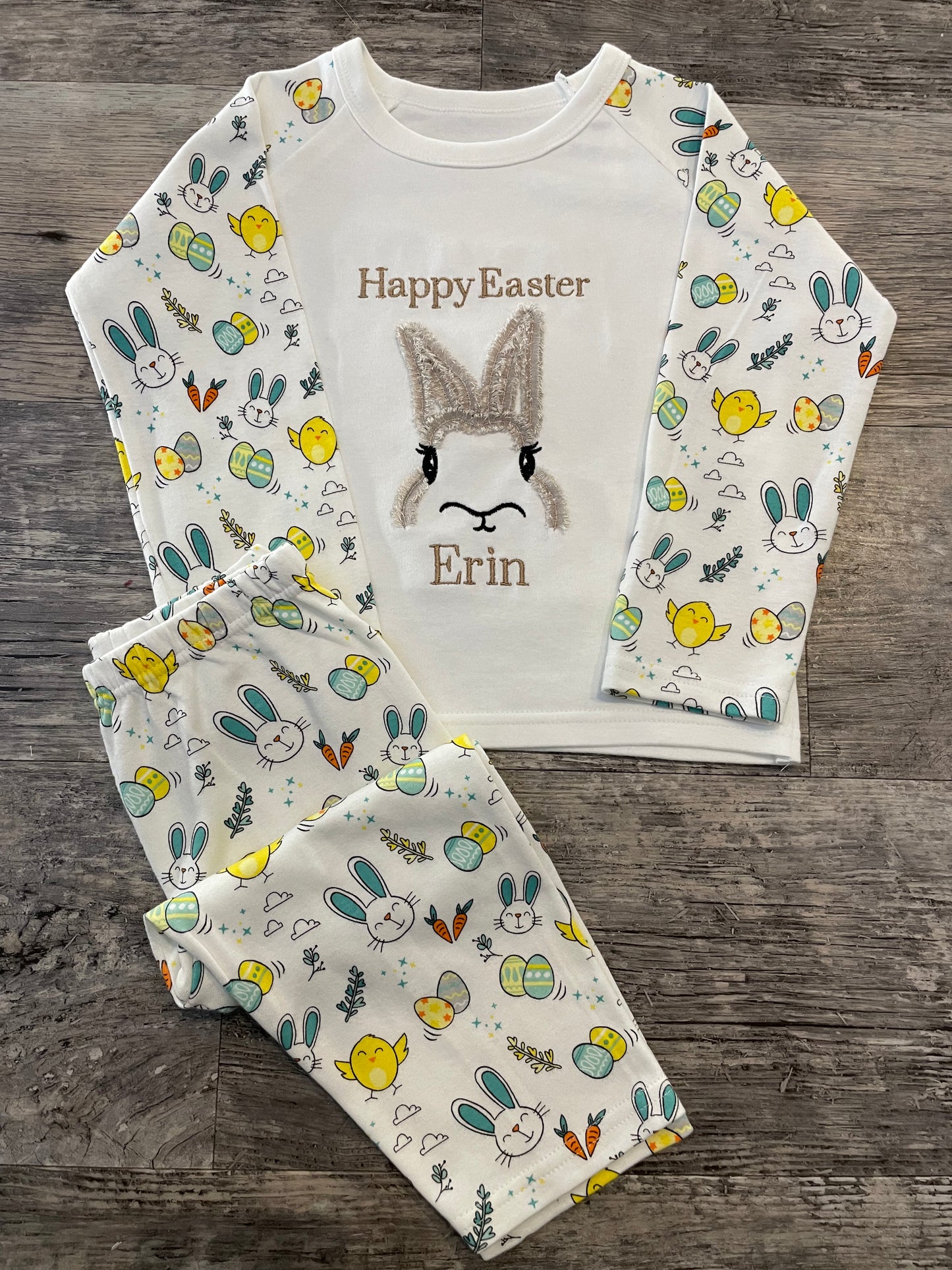 Personalised Easter print pyjamas