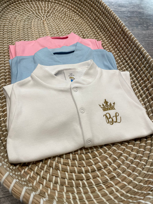 Personalised baby sleepsuit