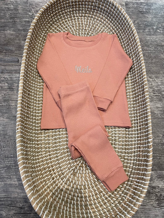 Personalised ribbed loungewear