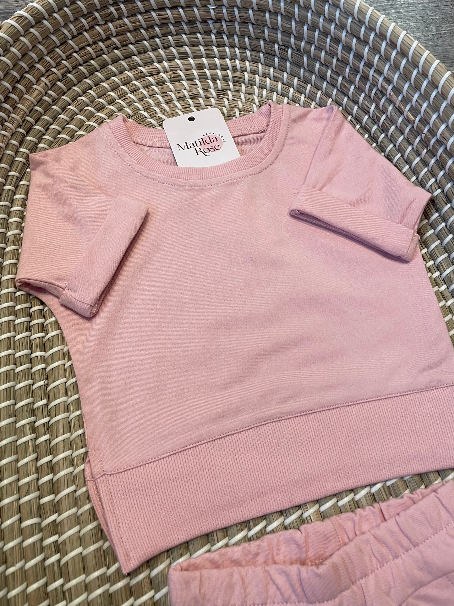 Personalised Pink t-shirt & shorts set